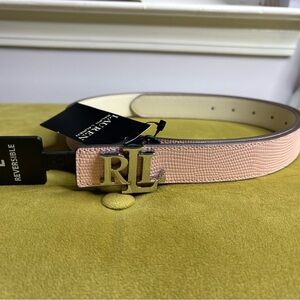 Ralph Lauren Reversible Belt - Pink/White - Large